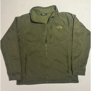 The North Face Men's Fleece Jacket Green Timber Full Zip Mock Neck Sz M